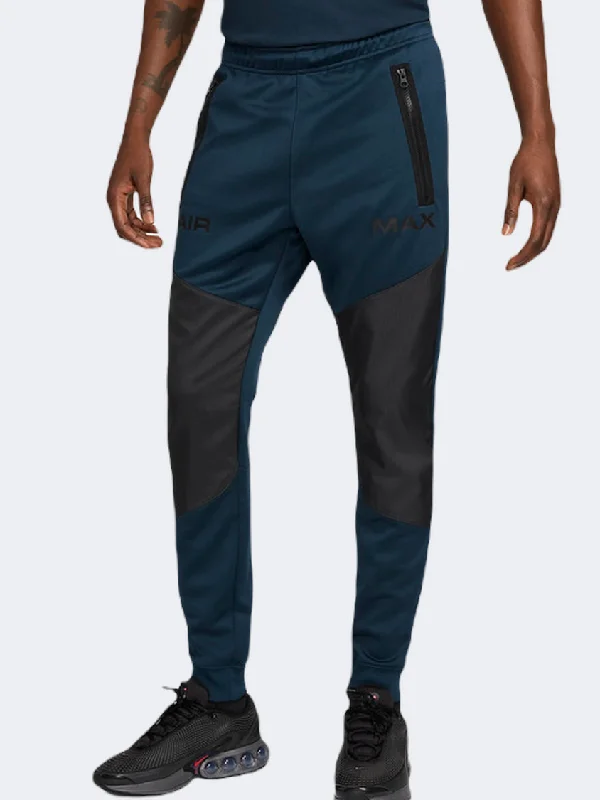 men's wide-leg tapered olive pants-Nike Sportswear Air Max Men Lifestyle Pant Navy/Grey/Black