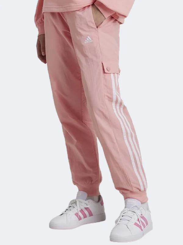 men's slim high-waisted olive pants-Adidas Jam Kids-Girls Sportswear Pant Pink Spark/White