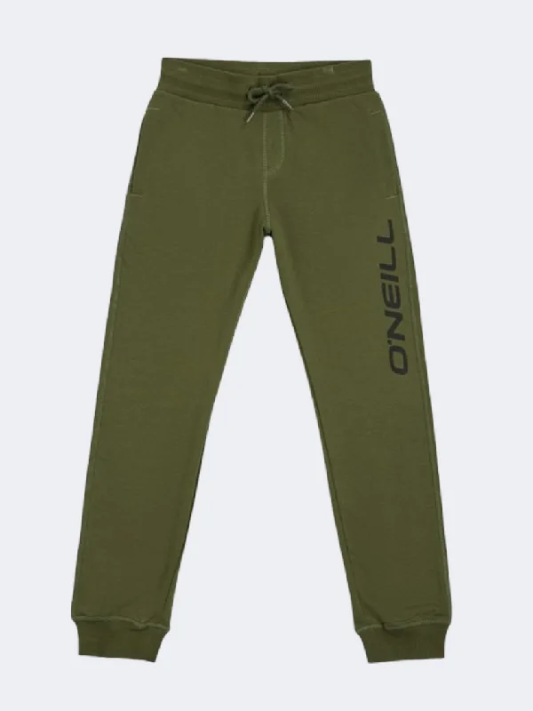 men's short tapered green pants-Oneill Logo Boys Lifestyle Pant Forest Night