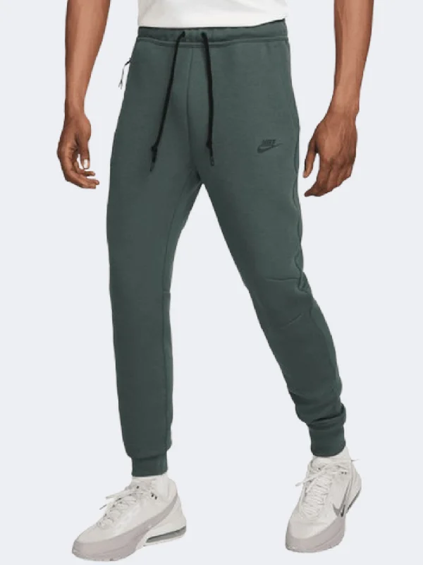 men's high-waisted tapered black pants-Nike Tech Fleece Men Lifestyle Pant Vintage Green/Black