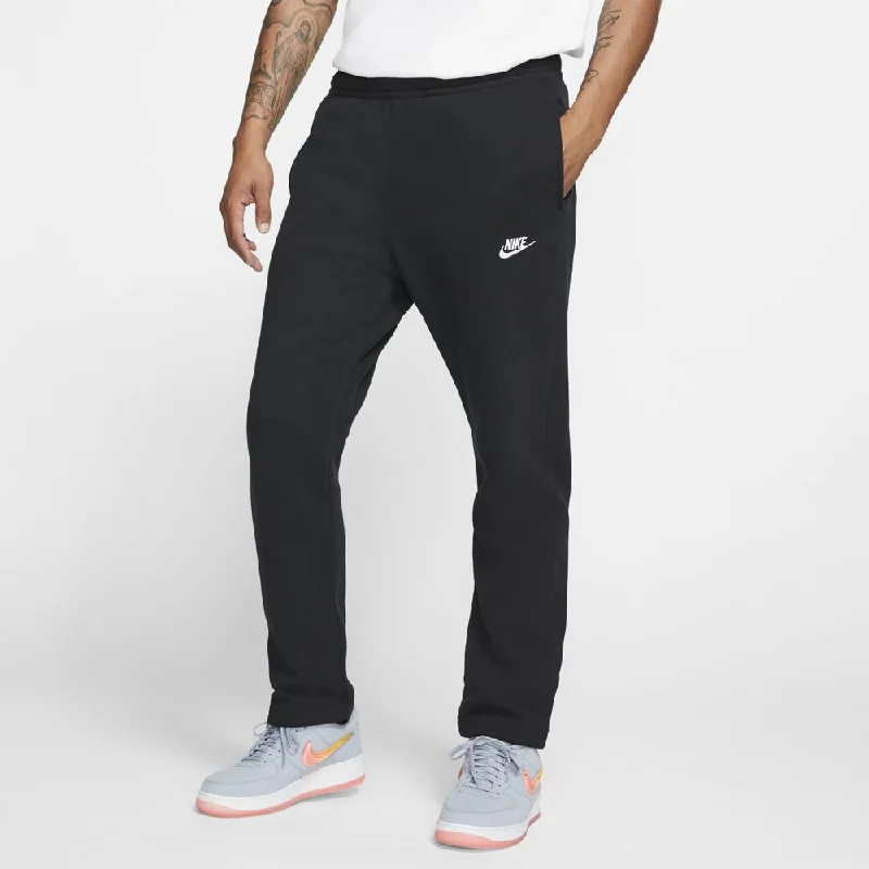 men's waterproof tapered beige pants-Nike Sportswear Club Fleece Men Lifestyle Pant Black/White