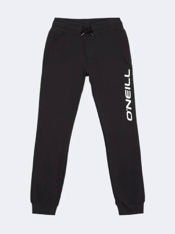 men's extra large high-waisted blue pants-Oneill Logo Boys Lifestyle Pant Black Out/White