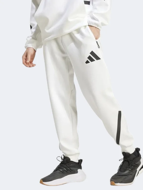 men's pleated wool gray pants-Adidas Z N E Men Sportswear Pant White