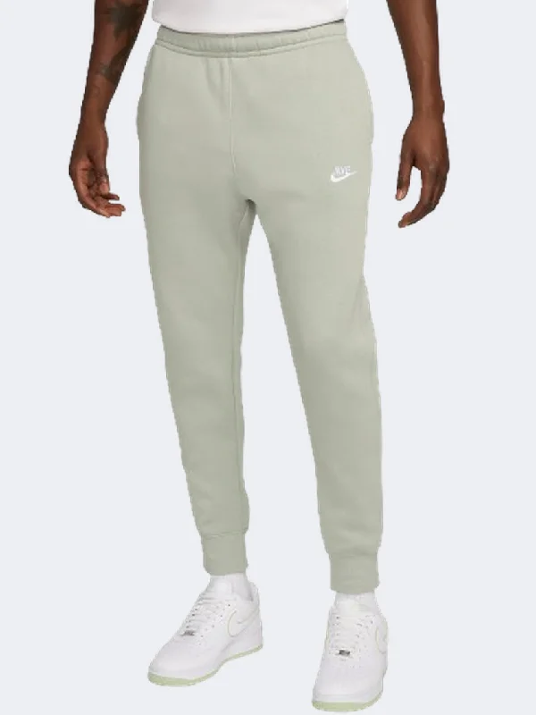 men's formal wide-leg brown pants-Nike Sportswear Club Fleece Men Lifestyle Pant Jade Horizon/White