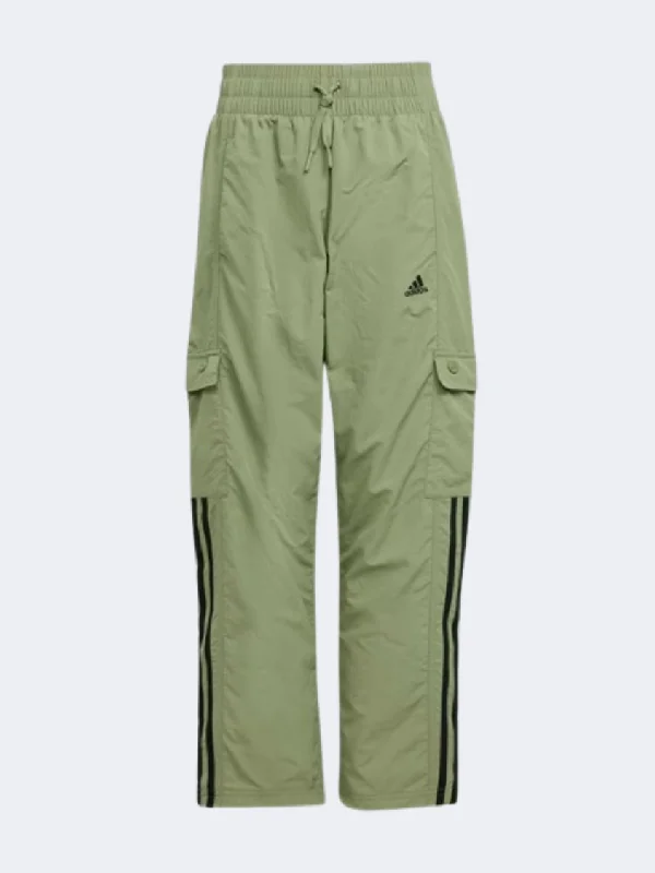 men's 36-inch athletic navy pants-Adidas Jam Woven Kids-Unisex Sportswear Pant Tent Green/Black