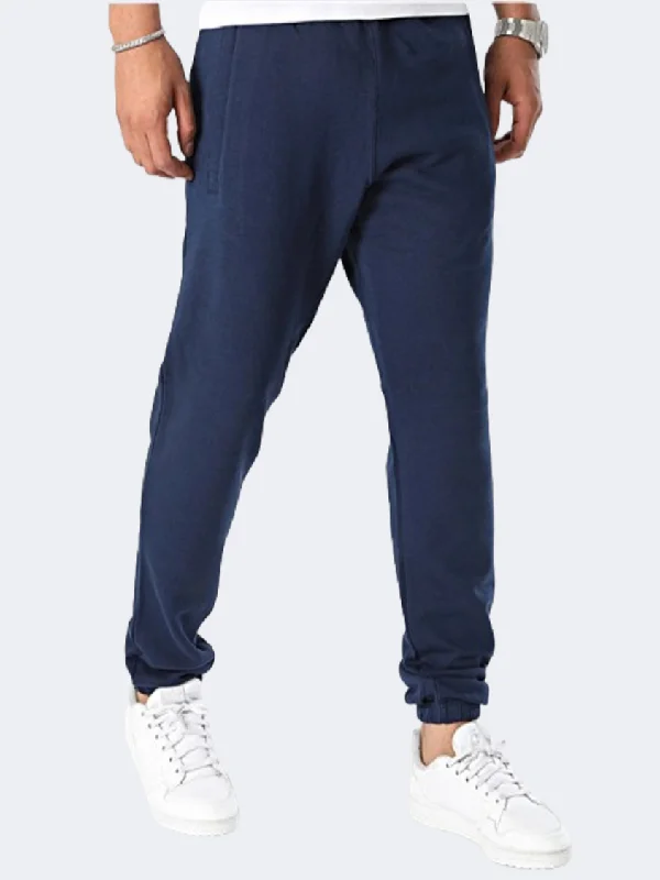 men's 34-inch stretch gray pants-Adidas Trefoil Essentials Men Original Pant Navy Indigo