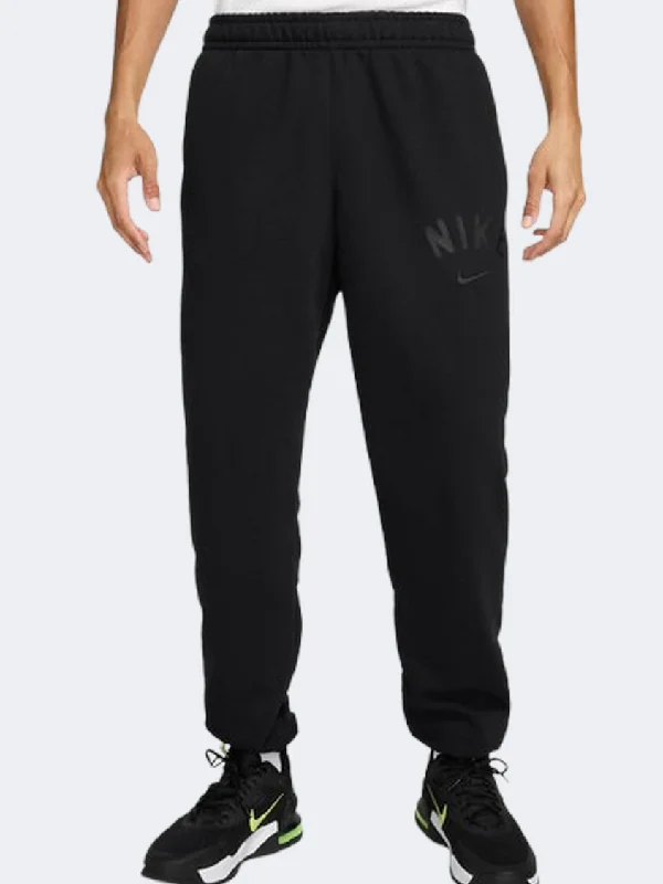 men's relaxed cotton brown pants-Nike Df Swoosh Fleece Men Training Pant Black