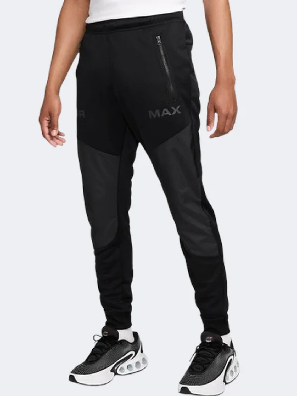 men's straight leg cotton navy pants-Nike Sportswear Air Max Men Lifestyle Pant Black