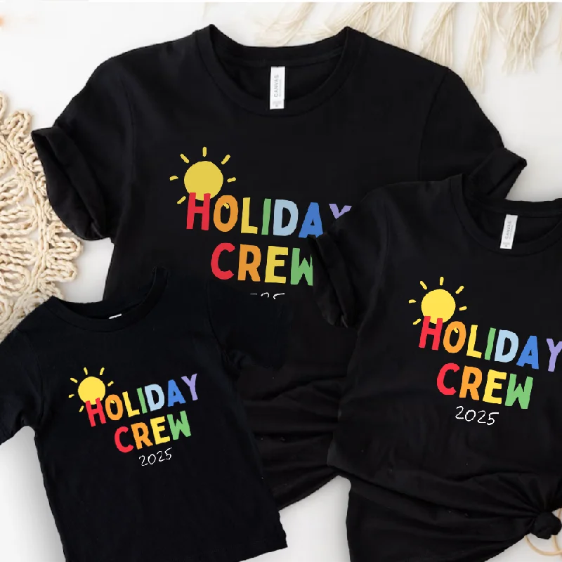 Men's short-sleeve sustainable recycled tee-Holiday Crew 2025 Multi Family Matching Black T-Shirts