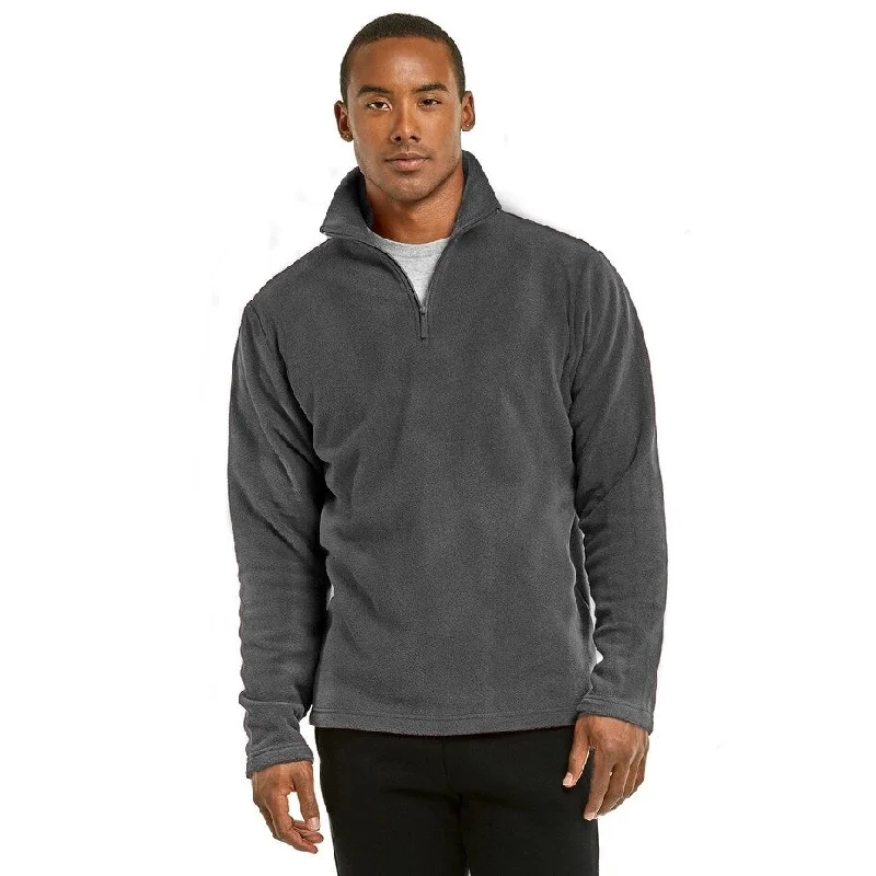 Men's gust breezy jackets-KNOCKER Men's Polar Fleece Quarter-Zip Pullover Jacket - Charcoal