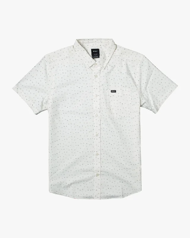 Men's short-sleeve subtle classic olive top-That'll Do Print Short Sleeve Shirt - New White