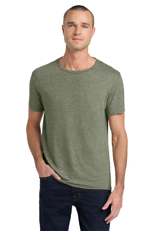 Men's short-sleeve trendy bright crisp white tee-Jerzees Mens Vintage Snow Short Sleeve Crewneck T-Shirt - Heather Military Green