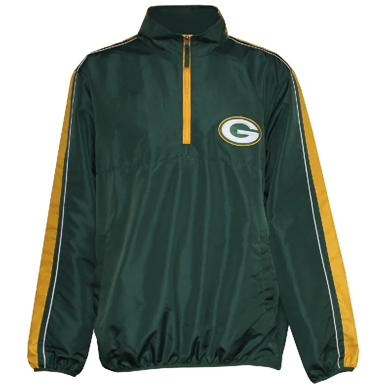 Men's wanderer free jackets-Green Bay Packers Touchback Men's 1/4 Zip Pullover, Green