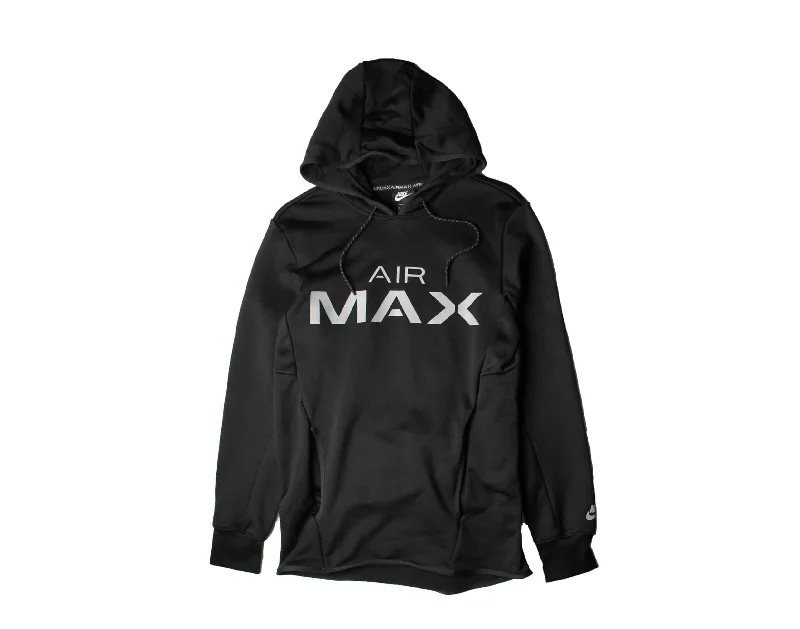 Men's survivalist jackets-Nike Sportswear Air Max Pull Over Black/Grey Men's Hoodie 931998-010