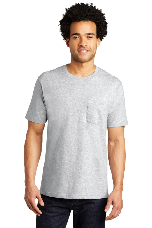 Men's short-sleeve artisanal organic top-Port & Company Mens Bouncer Short Sleeve Crewneck T-Shirt w/ Pocket - Ash Grey