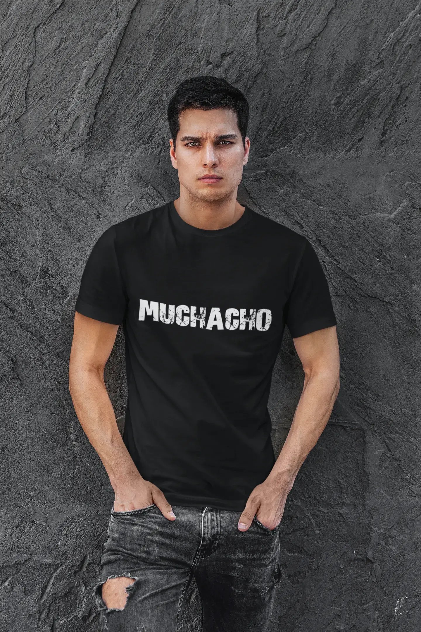 Men's short-sleeve neutral casual bold snowboarding shirt-muchacho Men's T shirt Black Birthday Gift 00550