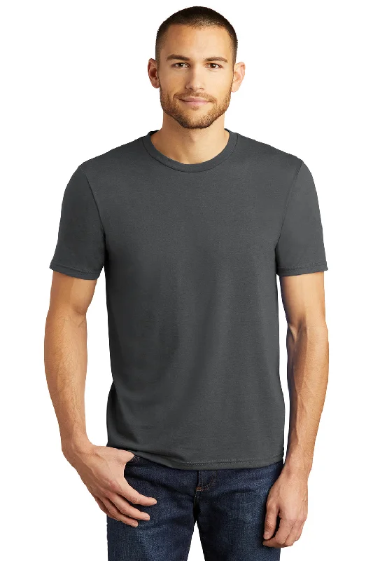 Men's short-sleeve casual soft lavender shirt-District Mens Perfect Tri Short Sleeve Crewneck T-Shirt - Charcoal Grey