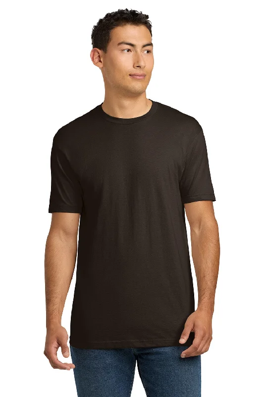 Men's short-sleeve subtle soft-touch tee-Next Level Mens Fine Jersey Short Sleeve Crewneck T-Shirt - Dark Chocolate Brown