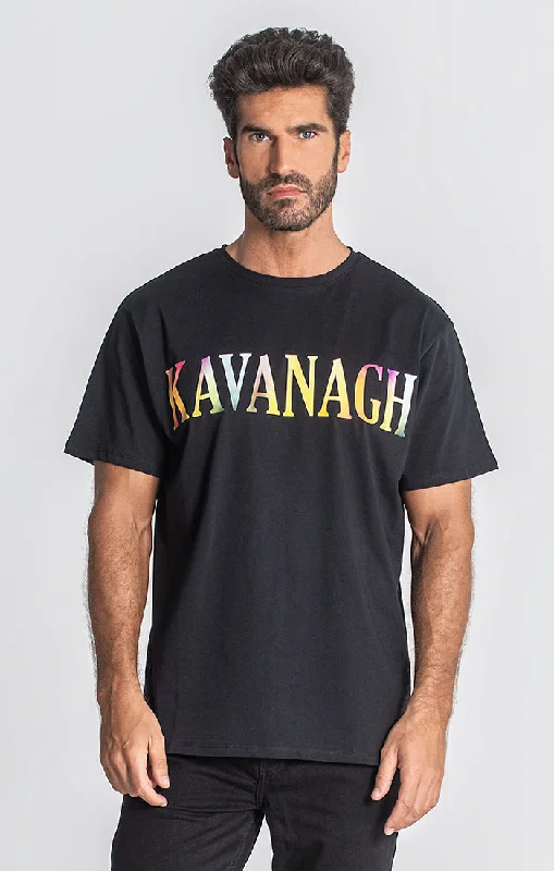 Men's short-sleeve classic muted sustainable recycled shirt-Black Mumbai KAVANAGH Tee