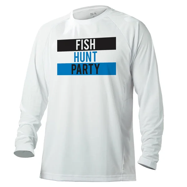 Men's short-sleeve subtle elegant luxury tee-Performance Long Sleeve Shirt | White | Fish Hunt Party