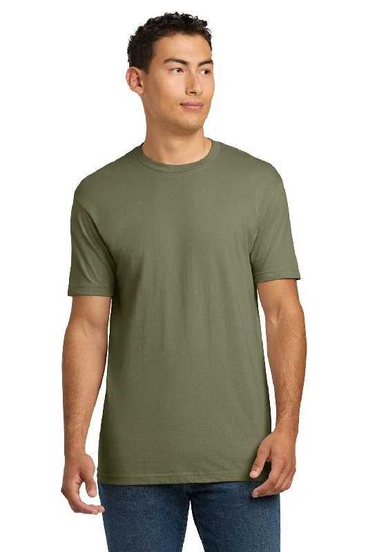 Men's short-sleeve sleek skateboarding top-Next Level Mens Fine Jersey Short Sleeve Crewneck T-Shirt - Light Olive Green