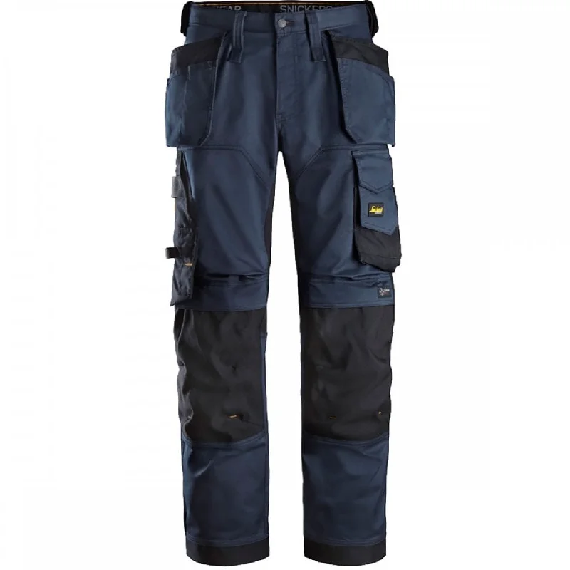 men's small waterproof navy pants-Snickers 6251 AllroundWork Stretch Loose Fit Work Pants + Holster Pockets