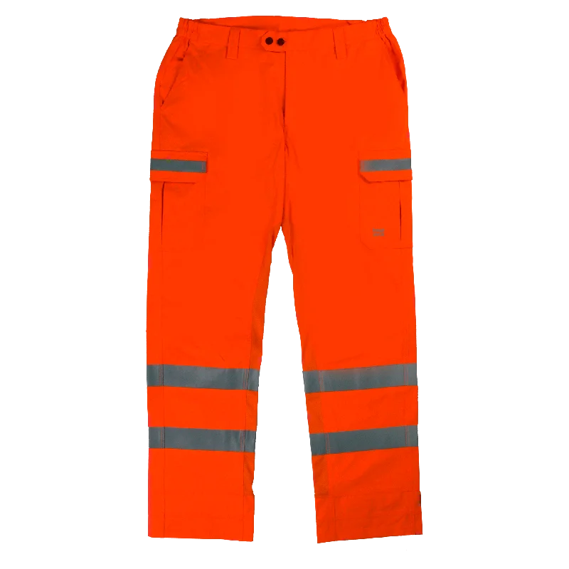 men's tailored waterproof red pants-Tough Duck 4-Way Stretch Cargo Hi-Vis Pants SP06