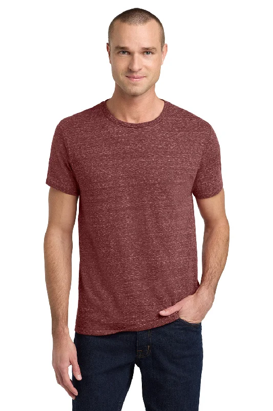 Men's short-sleeve bold rich coarse hemp tee-Jerzees Mens Vintage Snow Short Sleeve Crewneck T-Shirt - Heather Maroon - Closeout