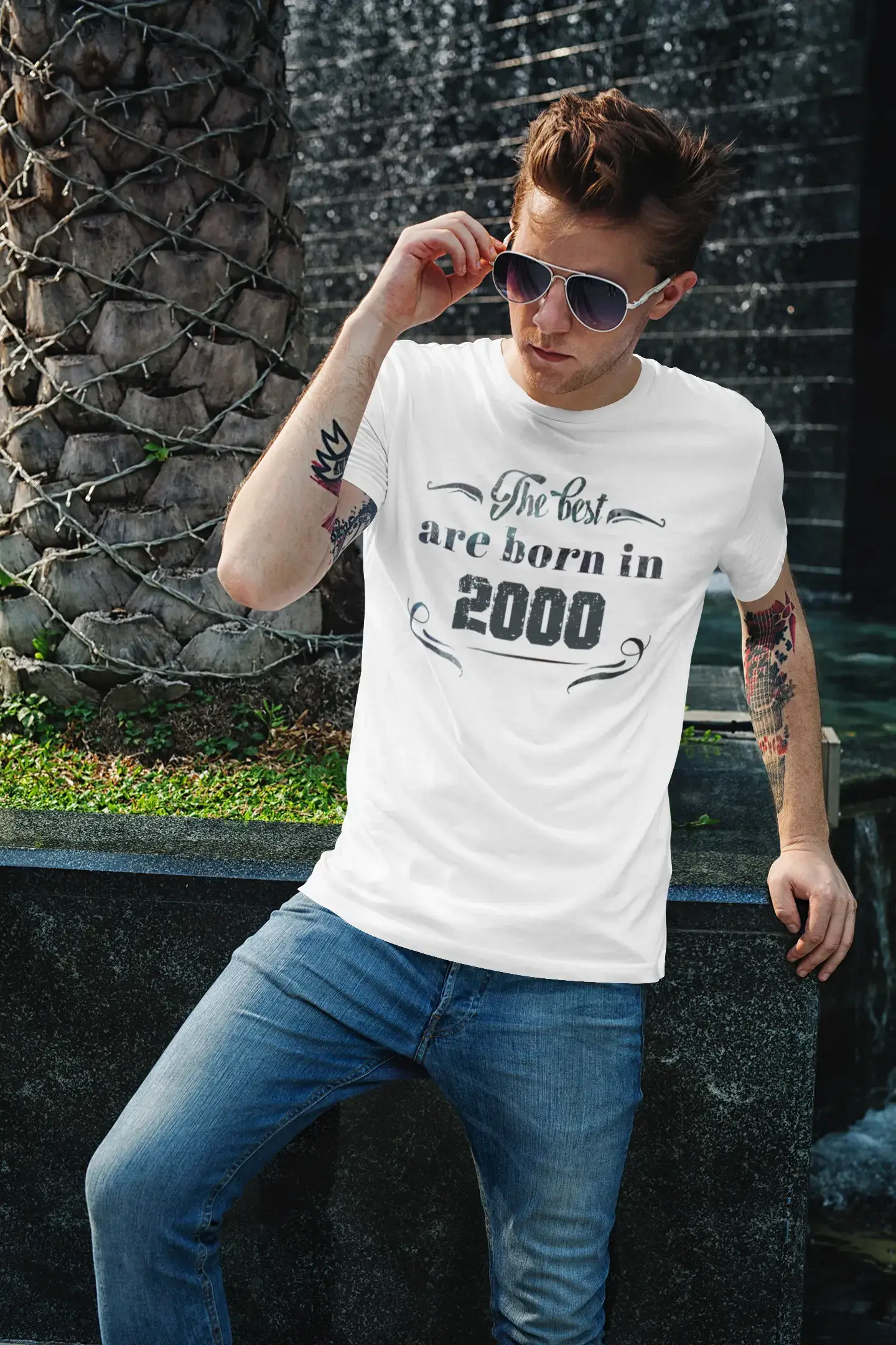 Men's short-sleeve rich boxy abstract top-The Best are Born in 2000 Men's T-shirt White Birthday Gift 00398