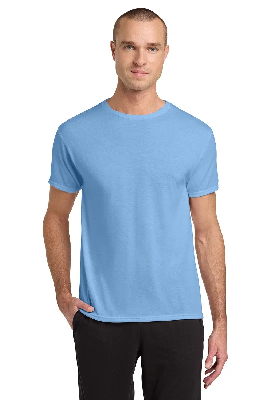 Men's short-sleeve warm stylish tailored gray tee-Jerzees Mens Dri-Power Moisture Wicking Short Sleeve Crewneck T-Shirt - Light Blue