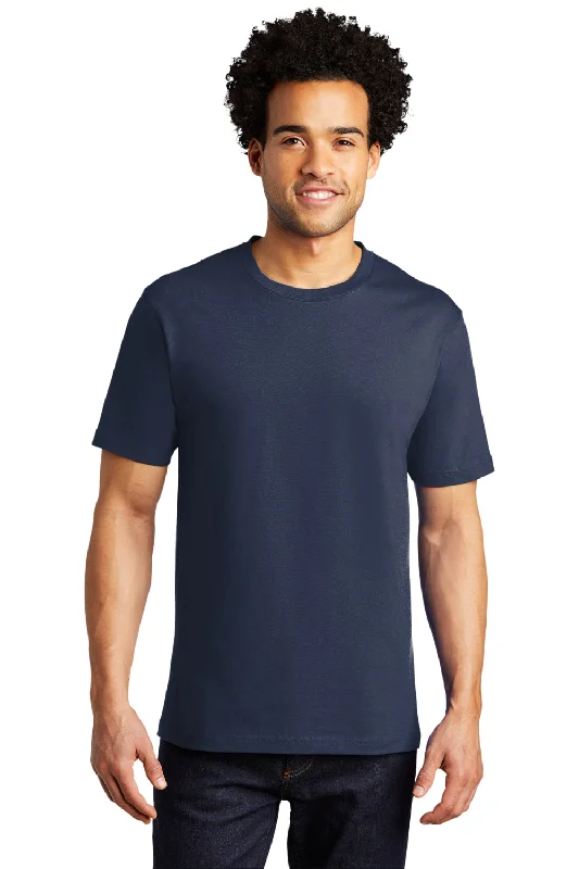 Men's short-sleeve modern earthy shirt-Port & Company Mens Bouncer Short Sleeve Crewneck T-Shirt - Navy Blue