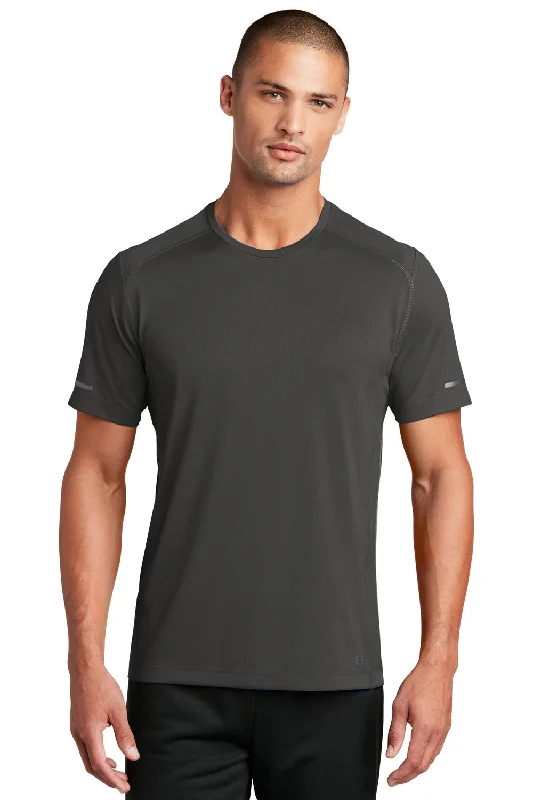 Men's short-sleeve tropical draped quick-dry tee-Ogio Mens Endurance Level Moisture Wicking Mesh Short Sleeve Crewneck T-Shirt - Tarmac Grey - Closeout