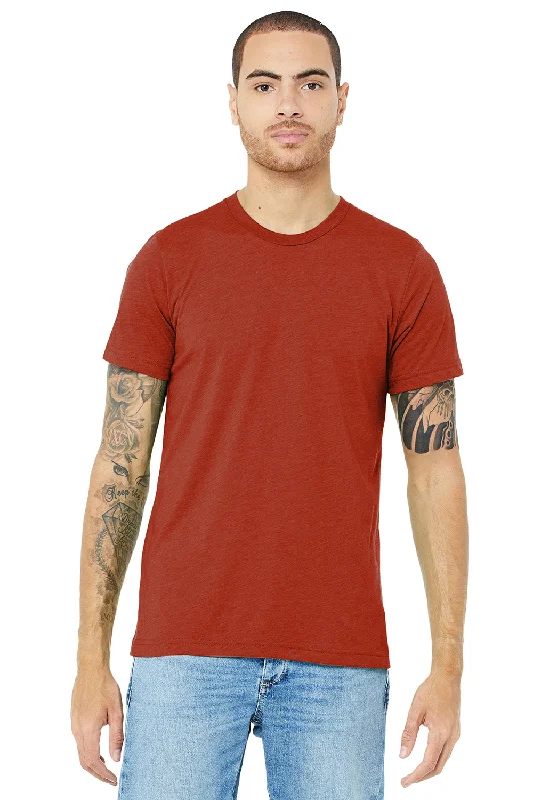 Men's short-sleeve casual bold snowboarding top-Bella + Canvas Mens Short Sleeve Crewneck T-Shirt - Brick Red