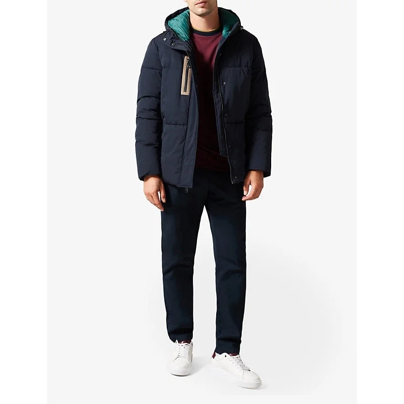 Men's horizon wide jackets-Ted Baker Men's Kinmot Navy Blue Puffer Jacket