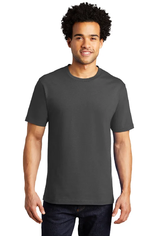 Men's short-sleeve modern structured purple tee-Port & Company Mens Bouncer Short Sleeve Crewneck T-Shirt - Coal Grey