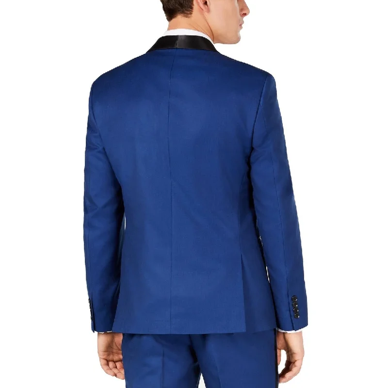 Men's welder flame-proof jackets-Ryan Seacrest Men's Color Block Suit Jacket Blue Size 44