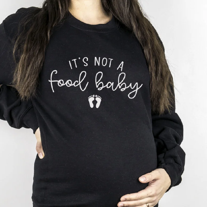 Men's short-sleeve fresh vacation top-Not A Food Baby Black Sweatshirt