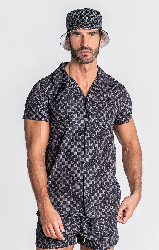 Men's short-sleeve cool rugged weekend tee-Black Clone Hawaiian Shirt