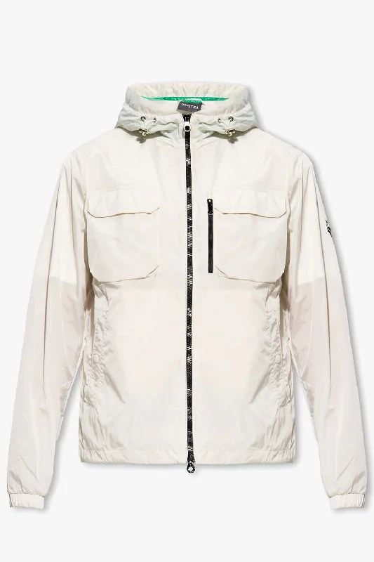 Men's downtown sleek jackets-Duvetica New Mens Hooded White Windbreaker Zip Up Jacket