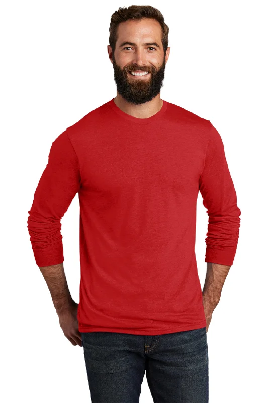 Men's short-sleeve tropical retro stylish cranberry top-Allmade Mens Long Sleeve Crewneck T-Shirt - Rise Up Red