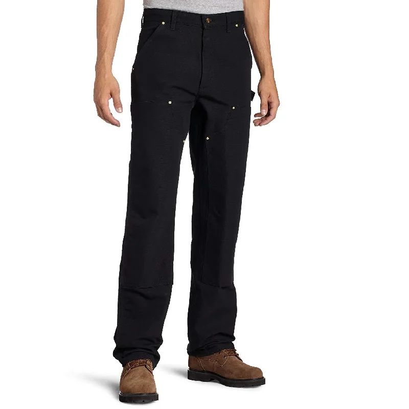 men's small athletic navy pants-Carhartt Loose Fit Firm Duck Double-Front Utility Work Pants - B01