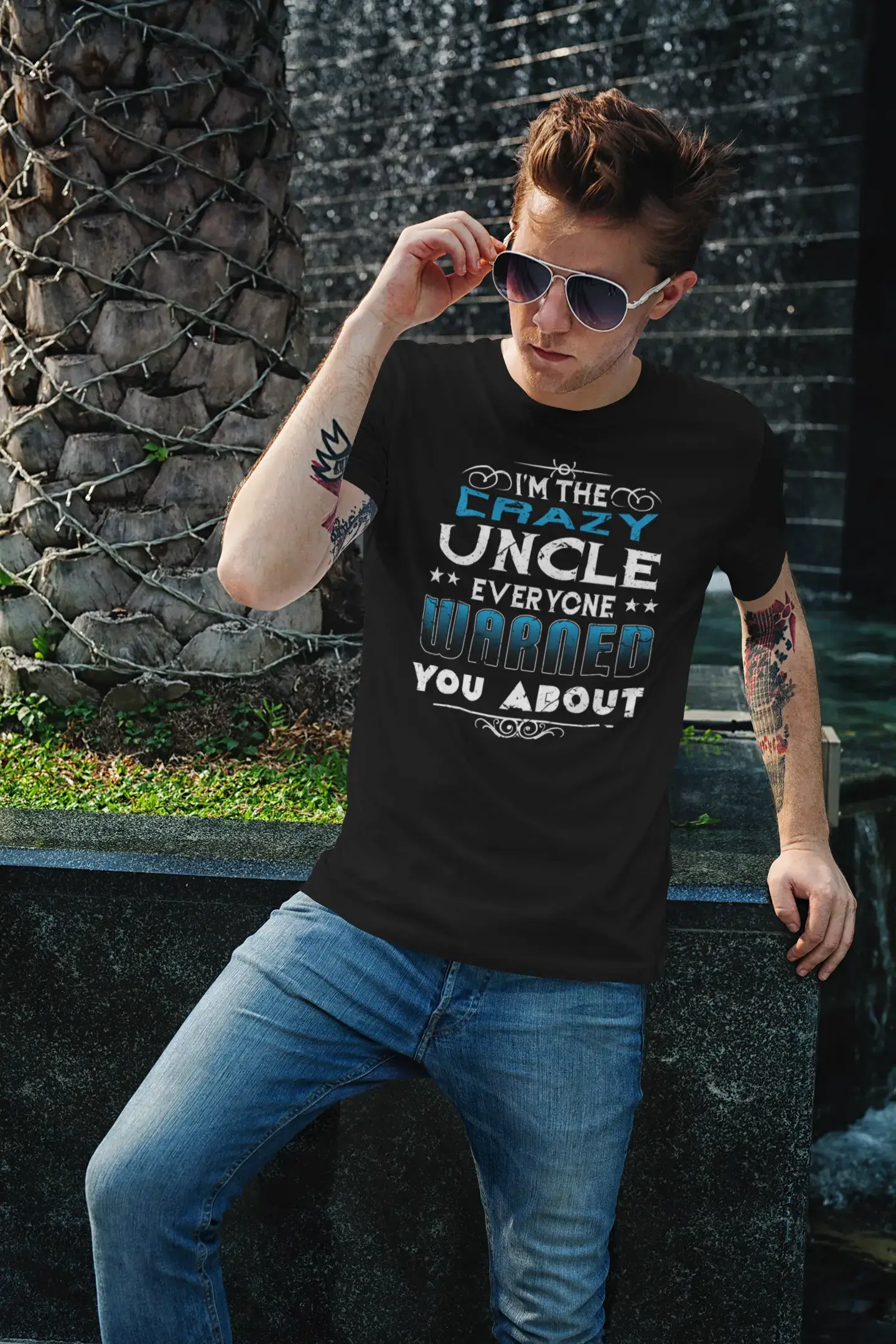 Men's short-sleeve fresh modern climbing shirt-ULTRABASIC Men's T-Shirt I'm the Crazy Uncle Everyone Warned You About - Funny Birthday Tee Shirt