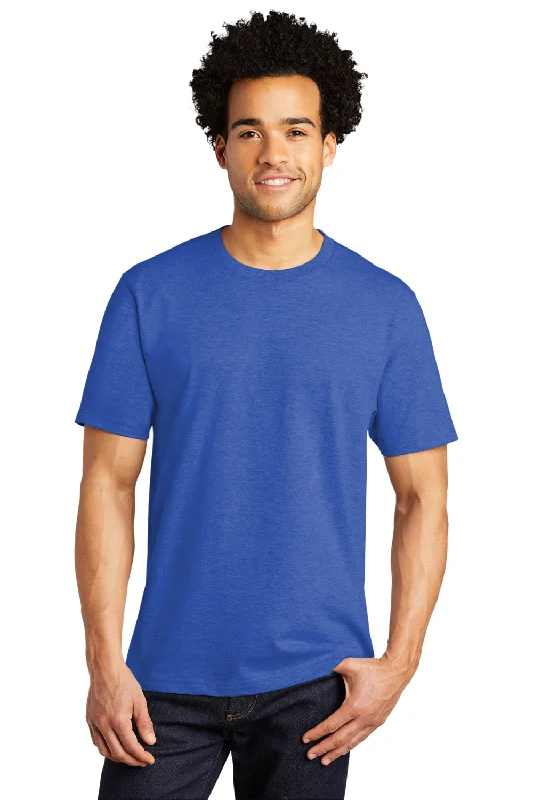 Men's short-sleeve cool airy linen shirt-Port & Company Mens Bouncer Short Sleeve Crewneck T-Shirt - Heather True Royal Blue