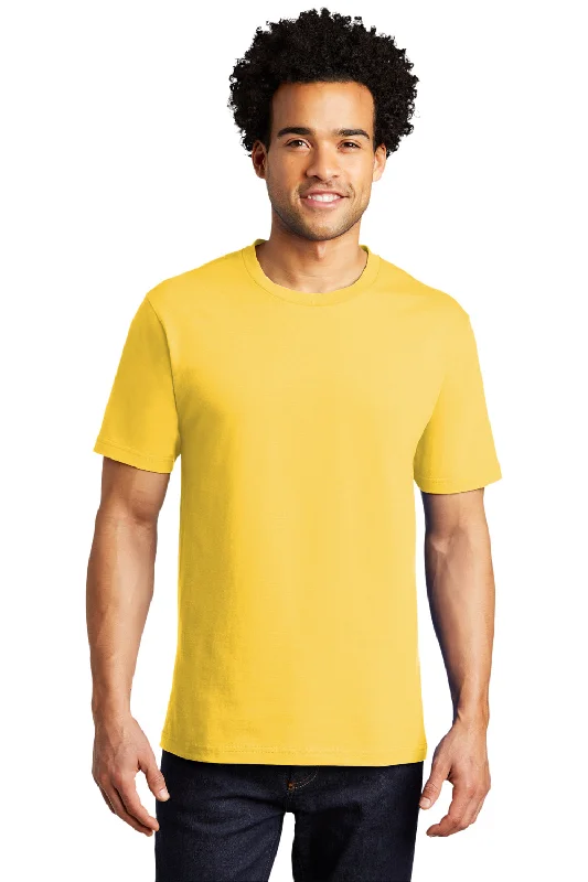 Men's short-sleeve bright crisp white shirt-Port & Company Mens Bouncer Short Sleeve Crewneck T-Shirt - Lemon Yellow