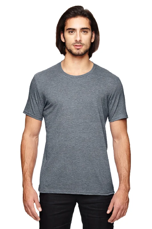 Men's short-sleeve stylish sleek neutral rave top-Gildan Mens Short Sleeve Crewneck T-Shirt - Heather Graphite Grey