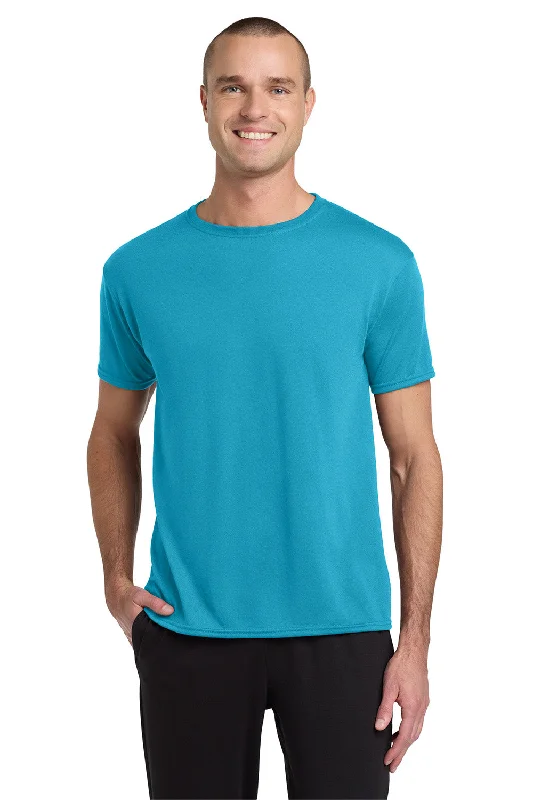 Men's short-sleeve muted fresh relaxed blue tee-Jerzees Mens Dri-Power Moisture Wicking Short Sleeve Crewneck T-Shirt - California Blue