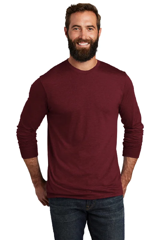 Men's short-sleeve rich sporty deep cobalt shirt-Allmade Mens Long Sleeve Crewneck T-Shirt - Vino Red