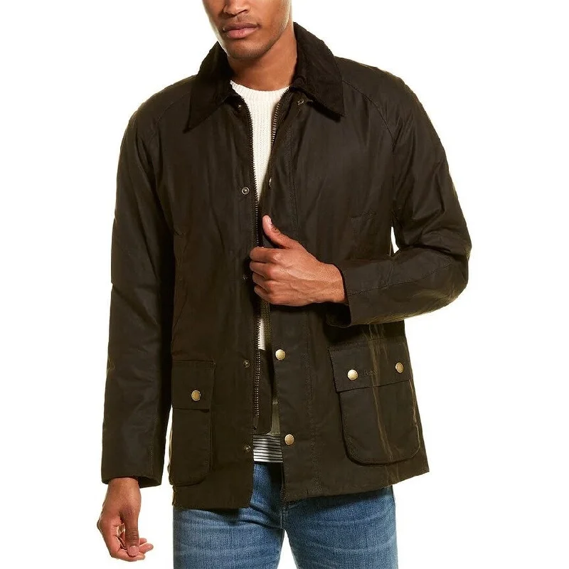 Men's tough football jackets-Barbour Mens Ashby Wax Jacket Large