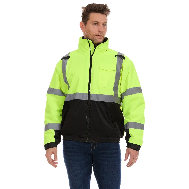 Men's pilot bomber jackets-Bass Creek Outfitters Mens Safety Parka Sherpa Lined & Hood Jacket