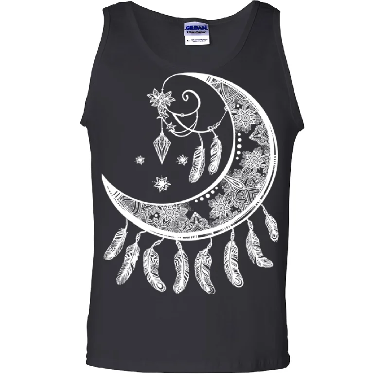 Men's short-sleeve classic flowing yellow top-Crescent Moon Dreamcatcher White Asst Colors Tank Top